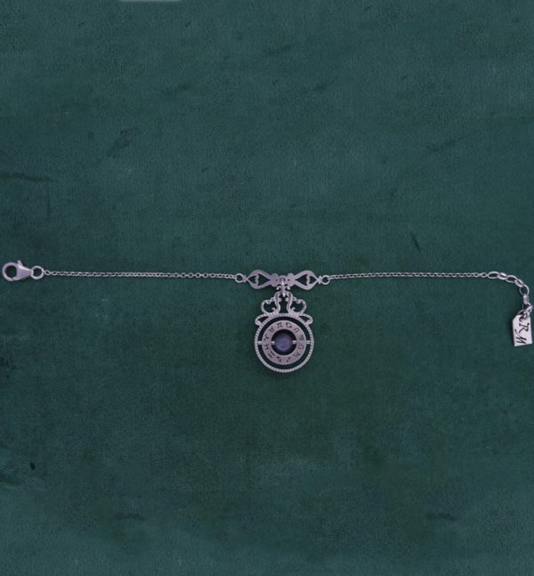 Bracelet inspiré d'instruments scientifiques d'astronomie ancienne avec labradorite en argent fait main en France | Res Mirum