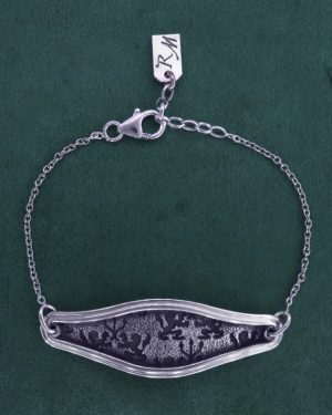 Bracelet à motifs de lions & de chandeliers d'inspiration lyonnaise fabriqué artisanalement en France | Res Mirum