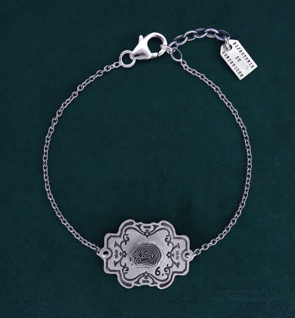 Bracelet malachite, inspiré de l'univers rétro des collections minéralogiques anciennes fabrication artisanale | Res Mirum