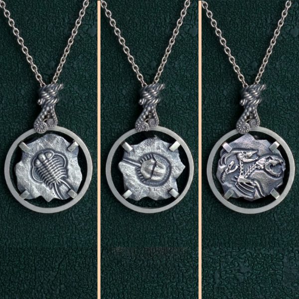 Sautoir chimère, limule et trilobite en argent 925 de fabrication artisanale déclinaisons du modèle sirène | Res Mirum