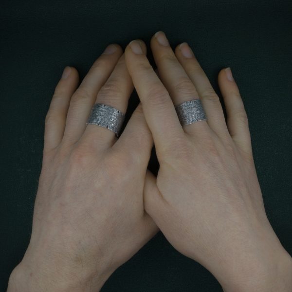 Bague Portulan imaginé dans l'esprit d'une carte marine avec des détails de monstres, dragons et autres animaux Vue portée sur mains | Res Mirum